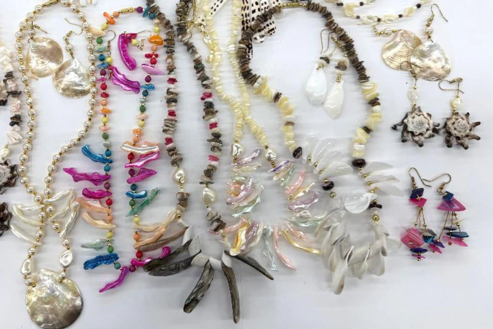 5 lbs. Vintage Repurposed Genuine Shell, Mother Pearl, Artisan Necklaces & Earrings - Image 2