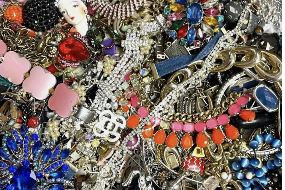 5lbs. Vintage & Modern Jewelry Lot mixed recycled jewelry - Image 2